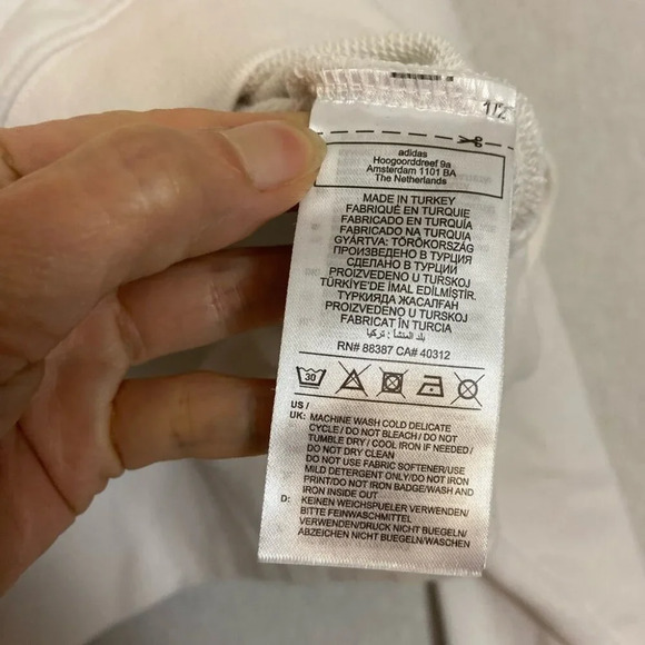 Adidas white cropped sweatshirt hoodie Sz M - Picture 12 of 16